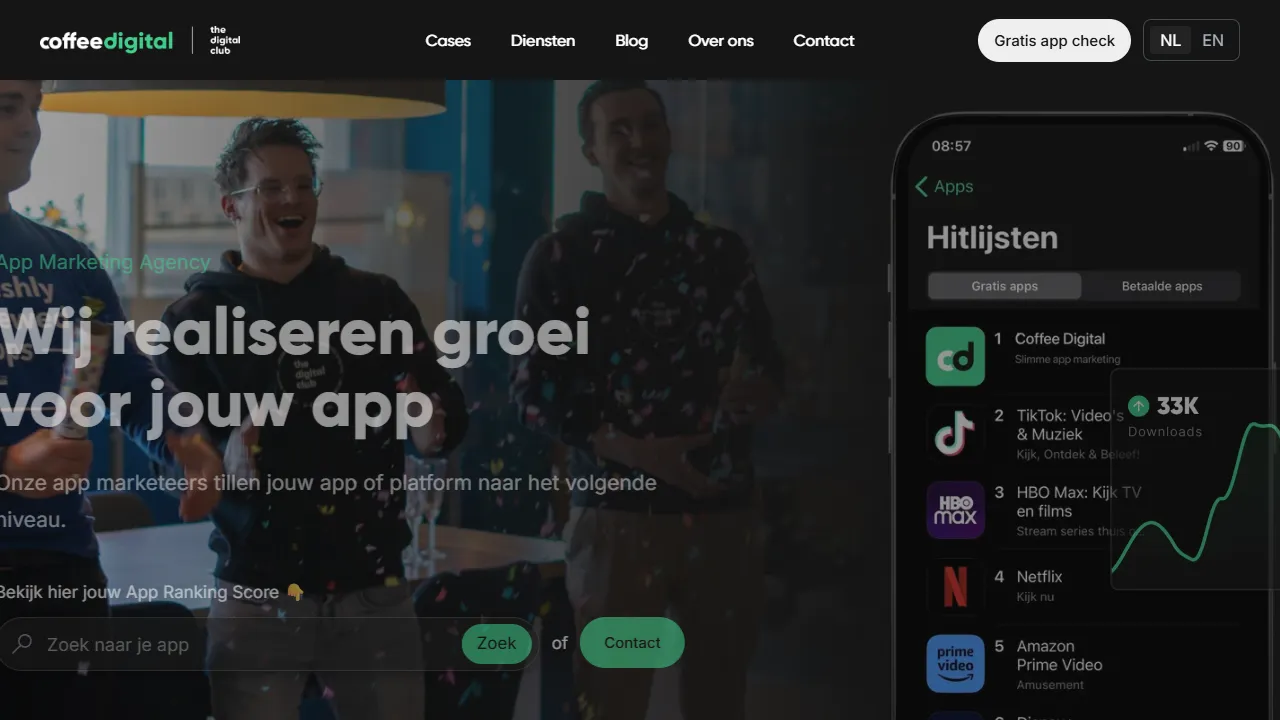 Screenshot of Coffee Digital - App marketing
