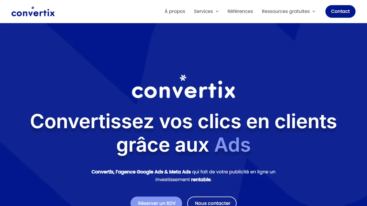 Screenshot of Convertix - Agence Google Ads & Meta Ads