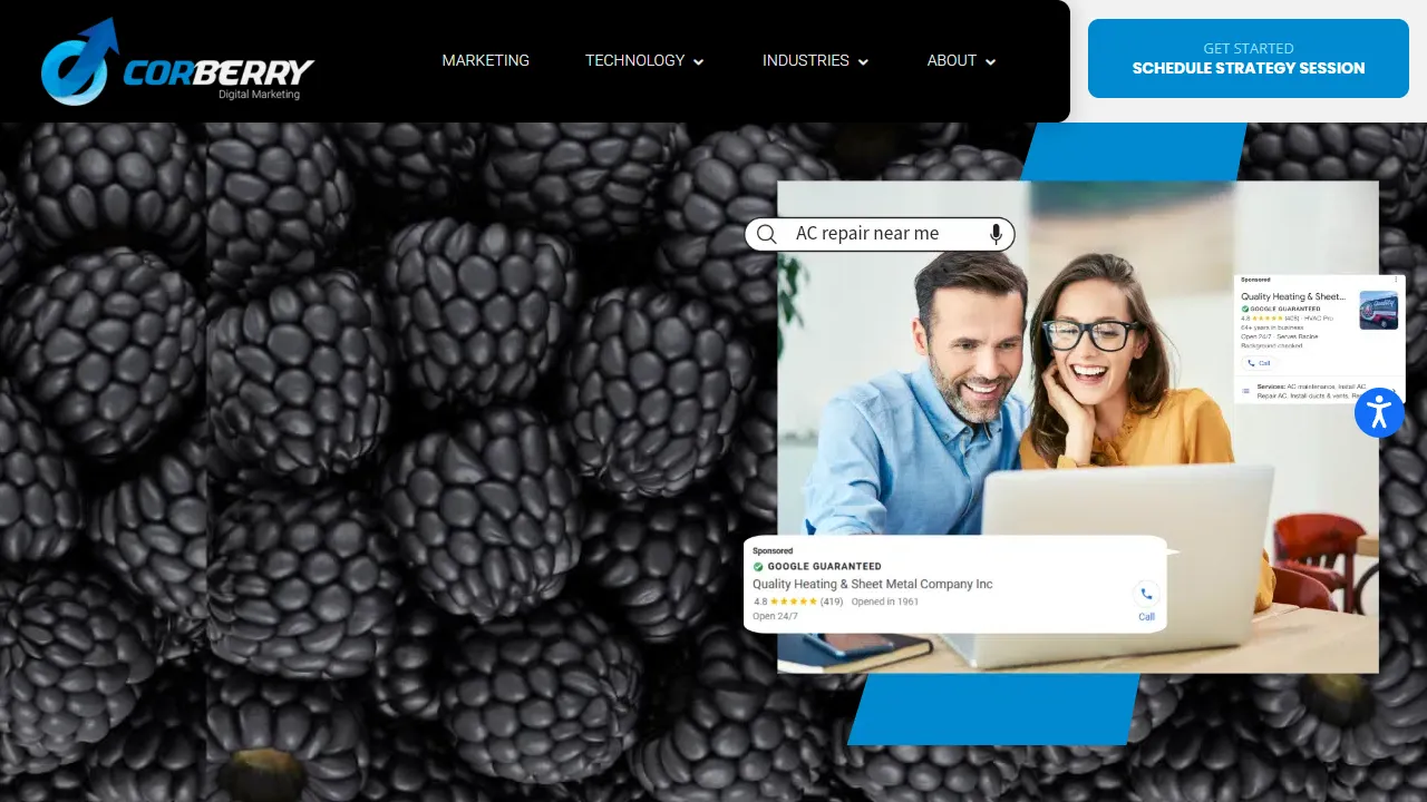 Screenshot of Corberry Digital