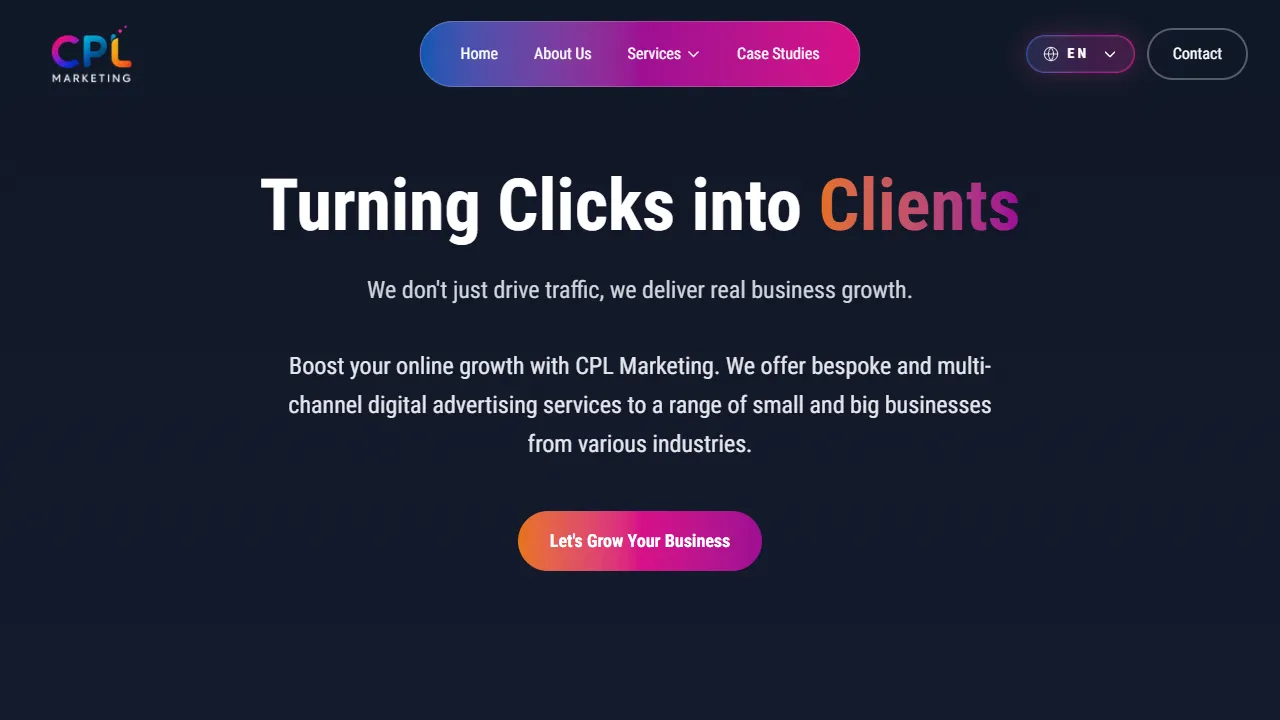 Screenshot of CPL Marketing Agency