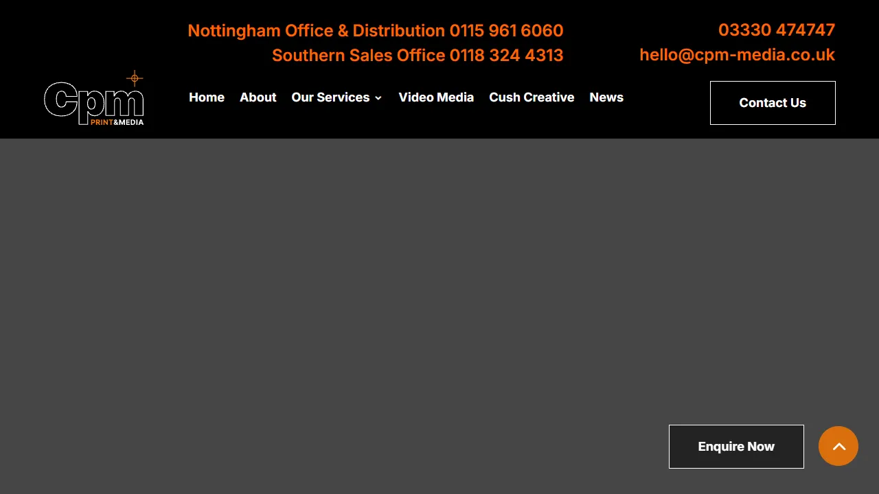 Screenshot of CPM Print & Media