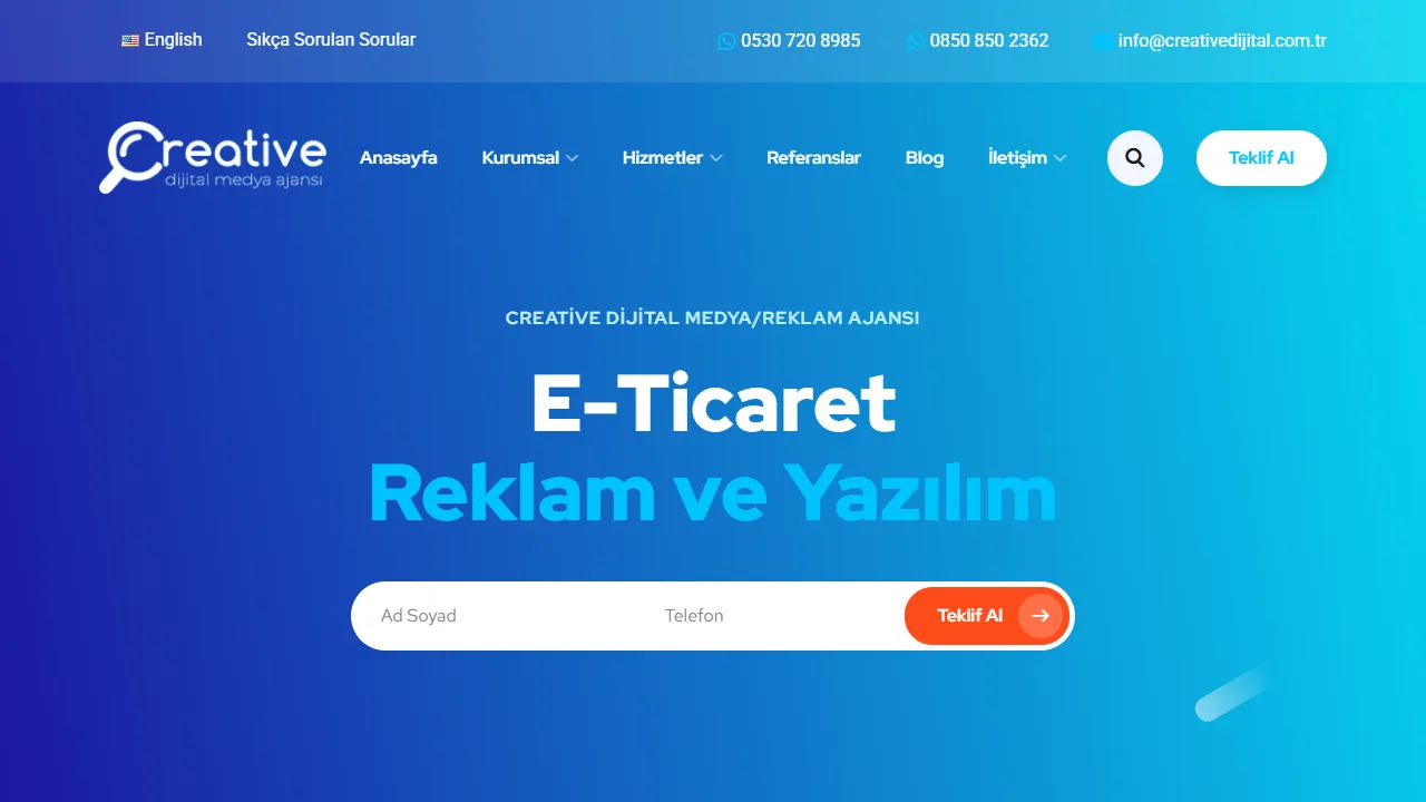 Screenshot of Creative Dijital Medya Ajansı