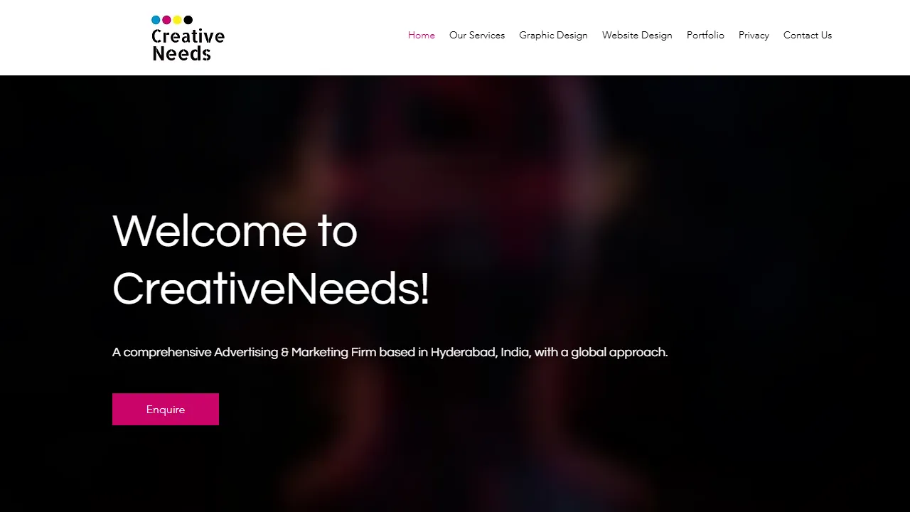 Screenshot of CreativeNeeds Advertising LLP