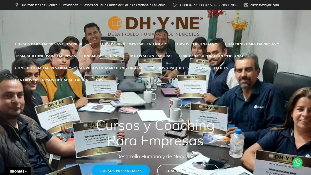 Screenshot of Cursos de Ventas para Empresas en Guadalajara - DHYNE