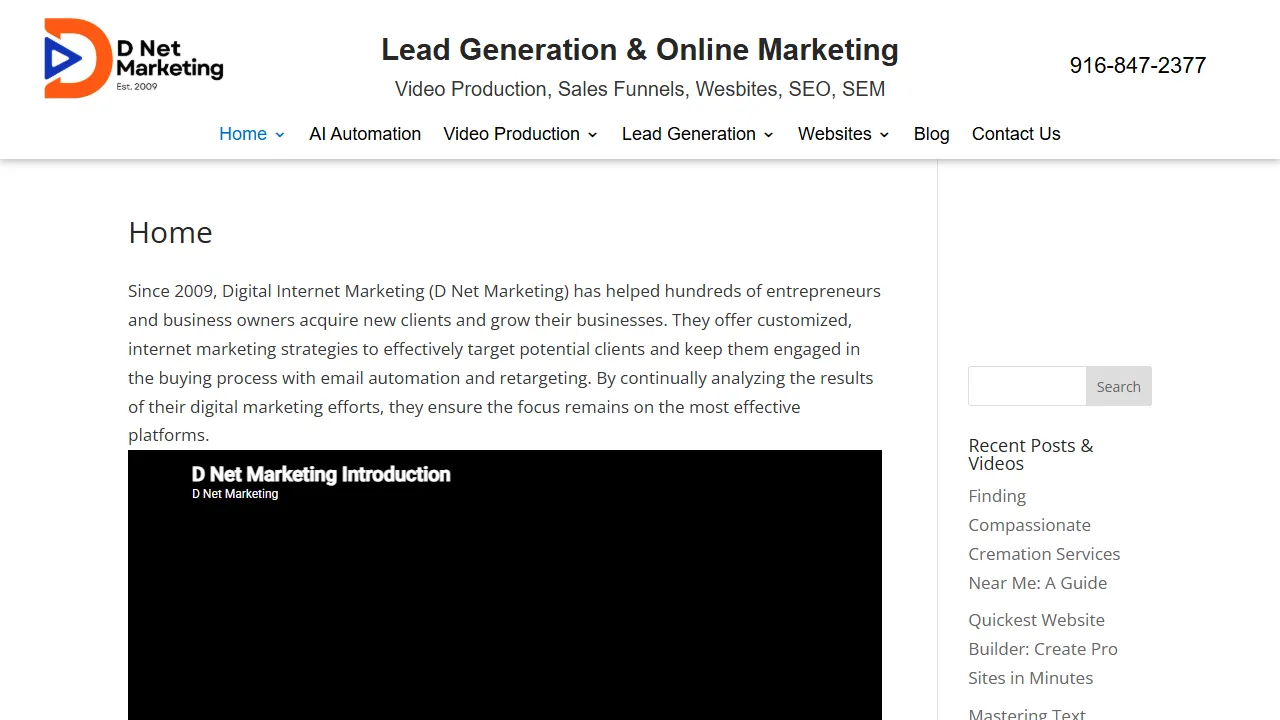 Screenshot of D Net Marketing