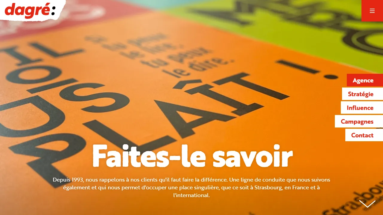Screenshot of Dagré - Agence de Communication Strasbourg