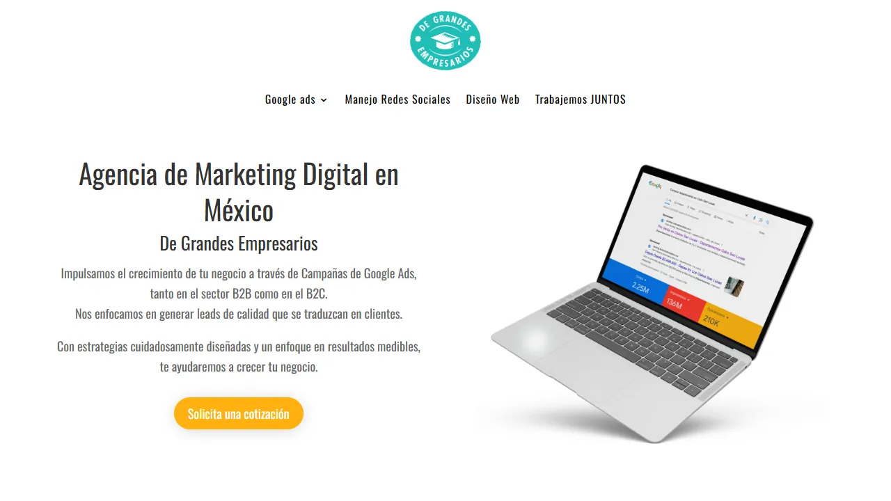 Screenshot of De Grandes Empresarios | Agencia de Marketing Digital