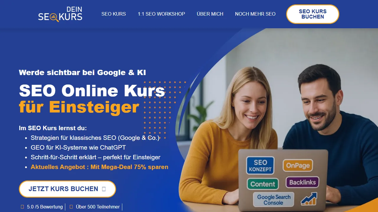 Screenshot of Dein SEO Kurs