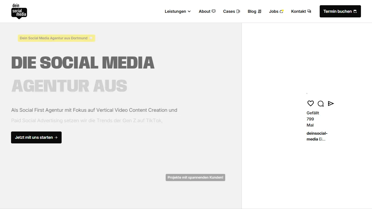 Screenshot of Dein Social Media GmbH