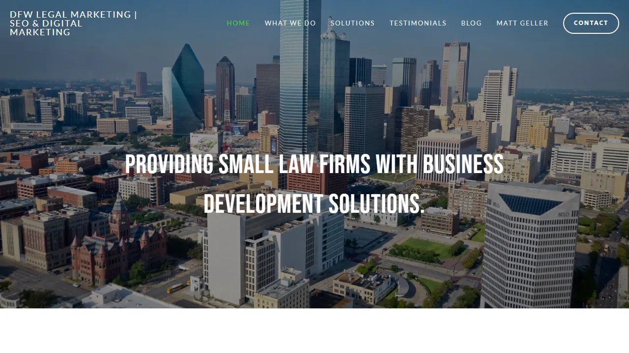 Screenshot of DFW Legal Marketing