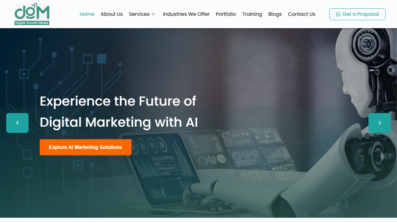 Screenshot of Digital Growth Media - Digital Marketing Agency in Kolkata | SEO | SMO | Performance Marketing | Ai marketing