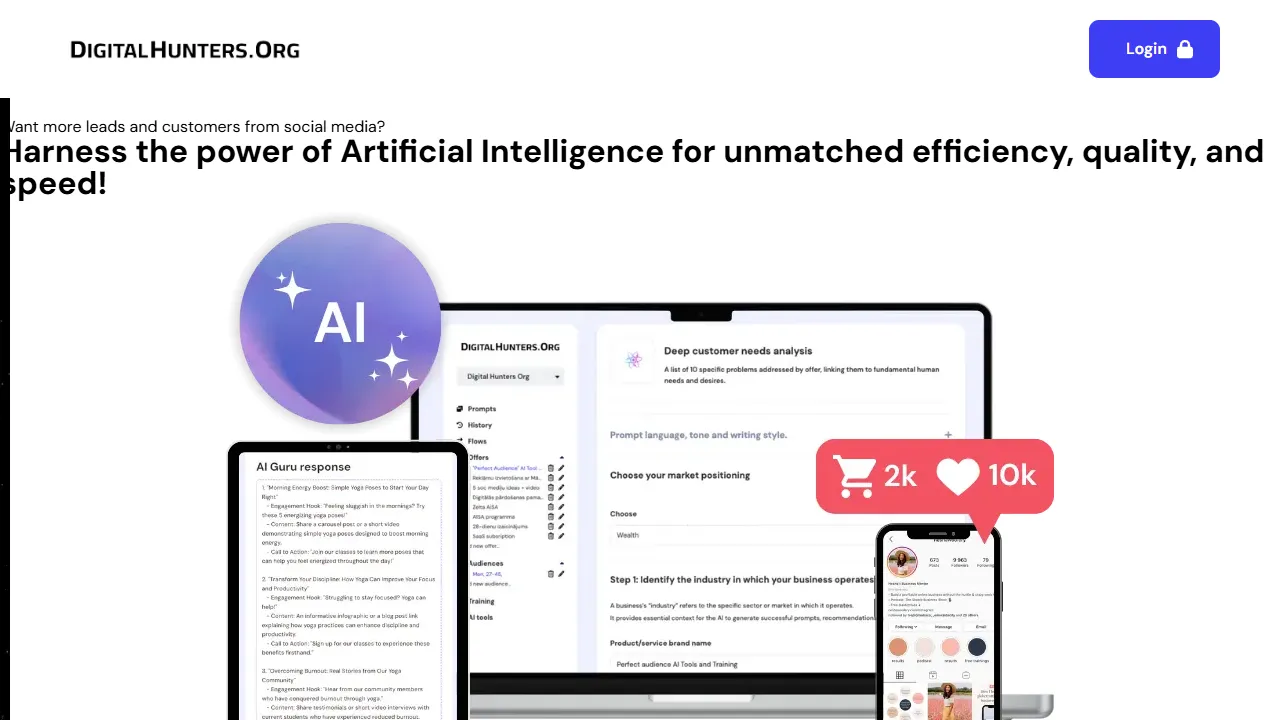 Screenshot of Digital Hunters Org