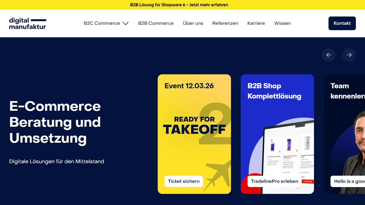 Screenshot of digital manufaktur