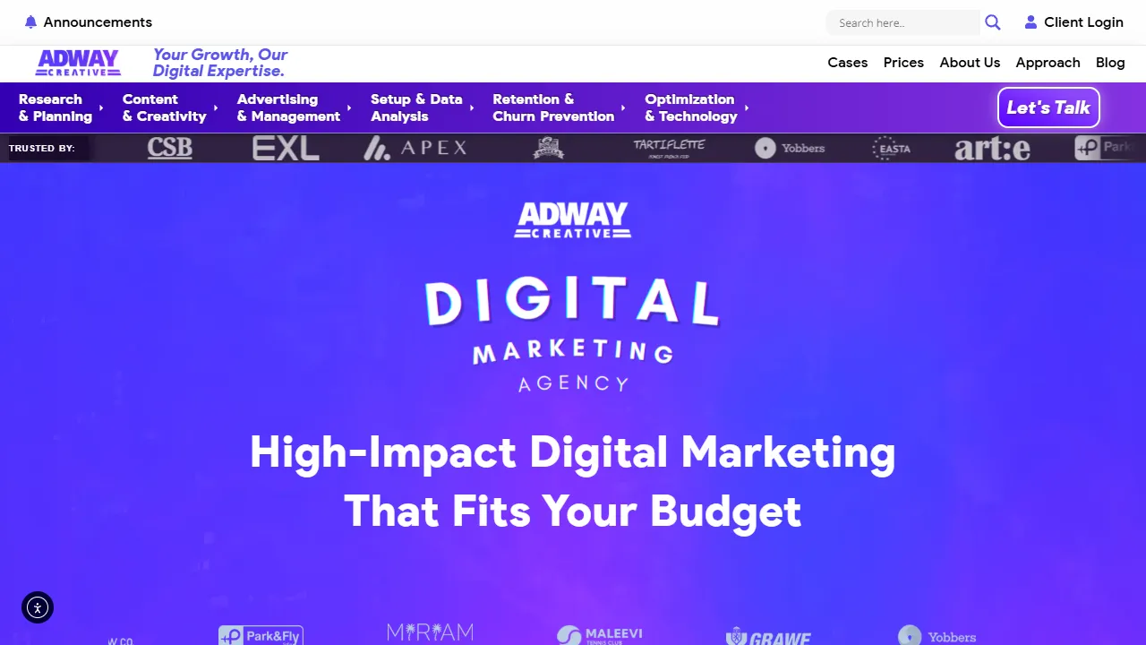 Screenshot of Digital marketing agency - AdwayCreative