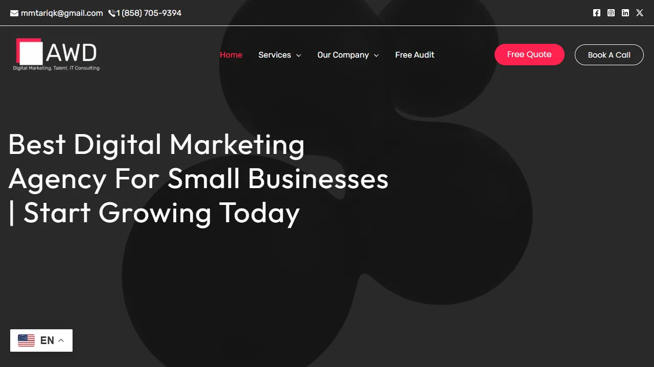 Screenshot of Digital Marketing Agency for Small Businesses in San Diego। AppsWebDev