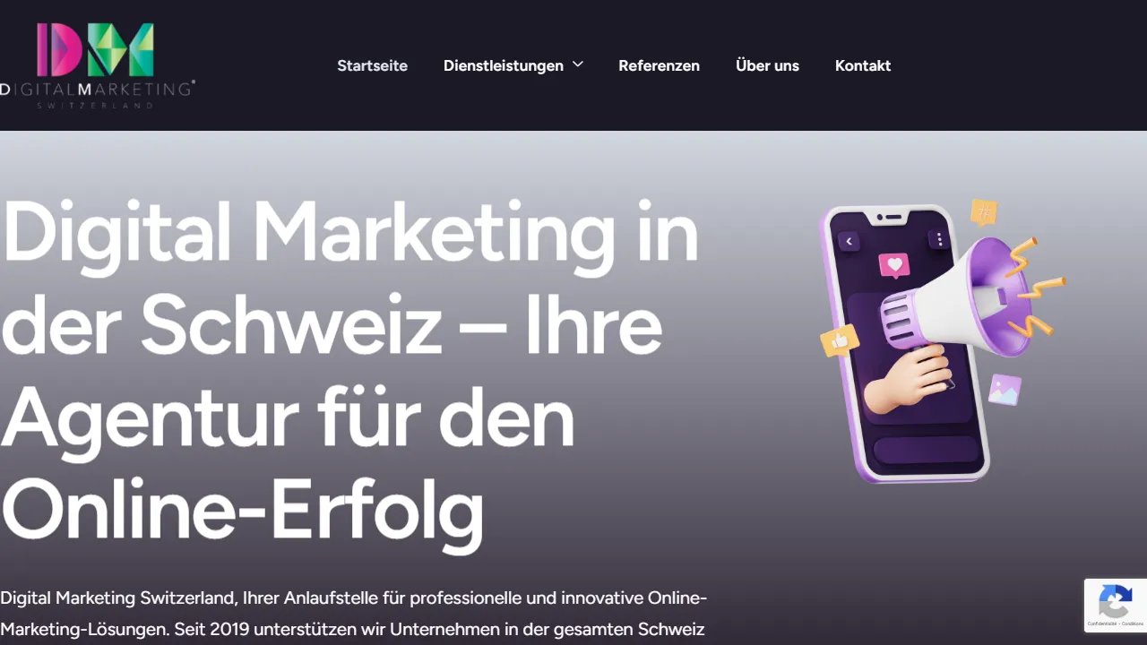 Screenshot of Digital Marketing Switzerland