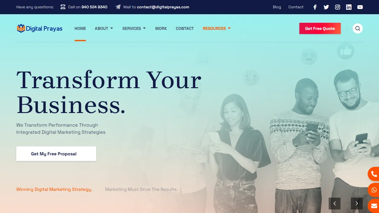 Screenshot of Digital Prayas - Digital Marketing Agency in Nagpur