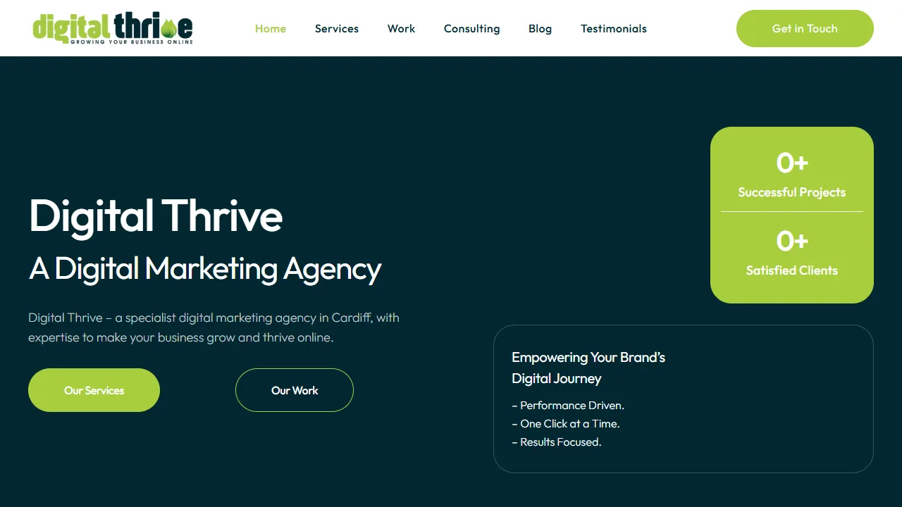 Screenshot of Digital Thrive