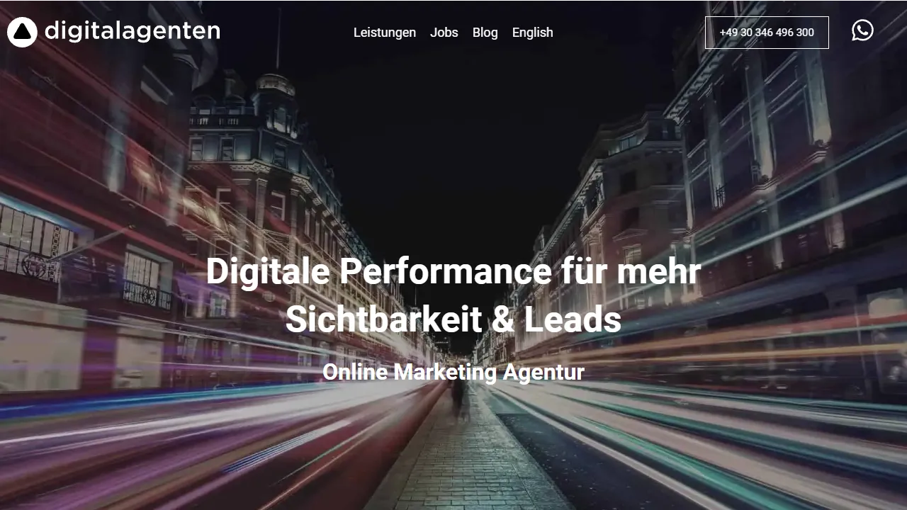 Screenshot of digitalagenten GmbH - Consulting Agentur für digitales Marketing