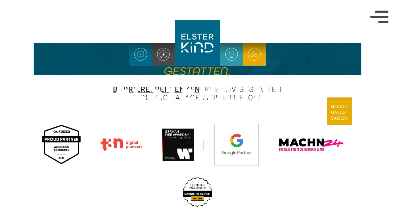 Screenshot of Digitalagentur ELSTERKIND GmbH
