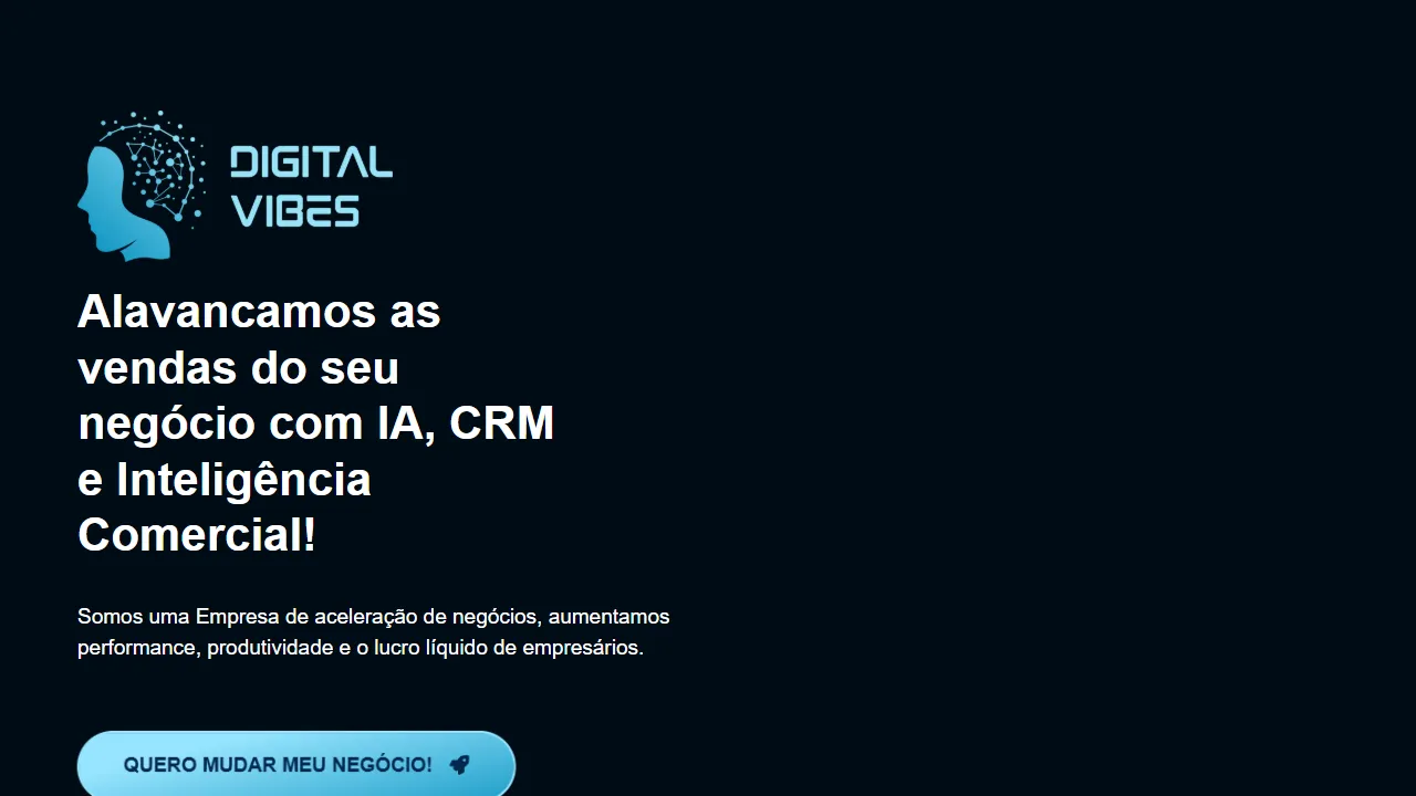 Screenshot of DigitalVibes Solutions - Empresa de Marketing e Vendas