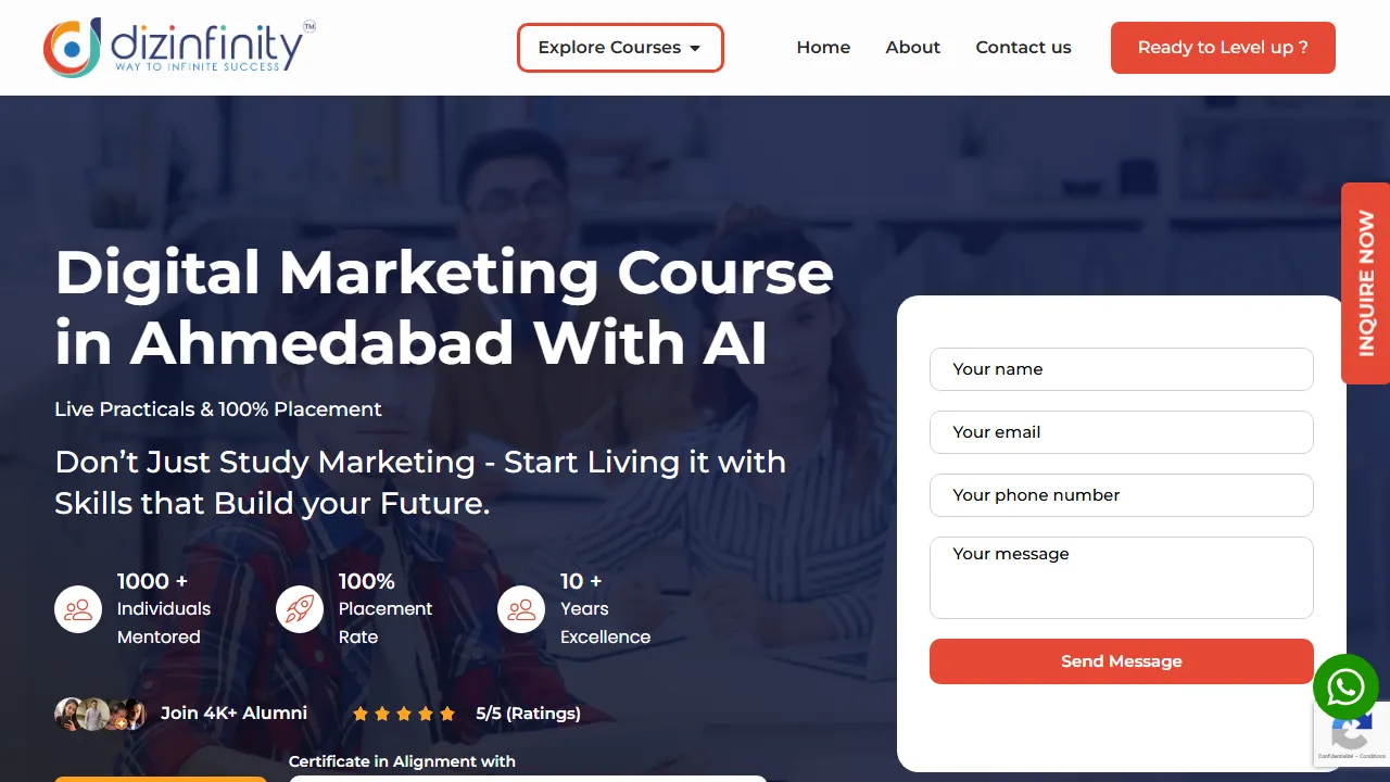 Screenshot of Dizinfinity - Digital Marketing Course in Ahmedabad