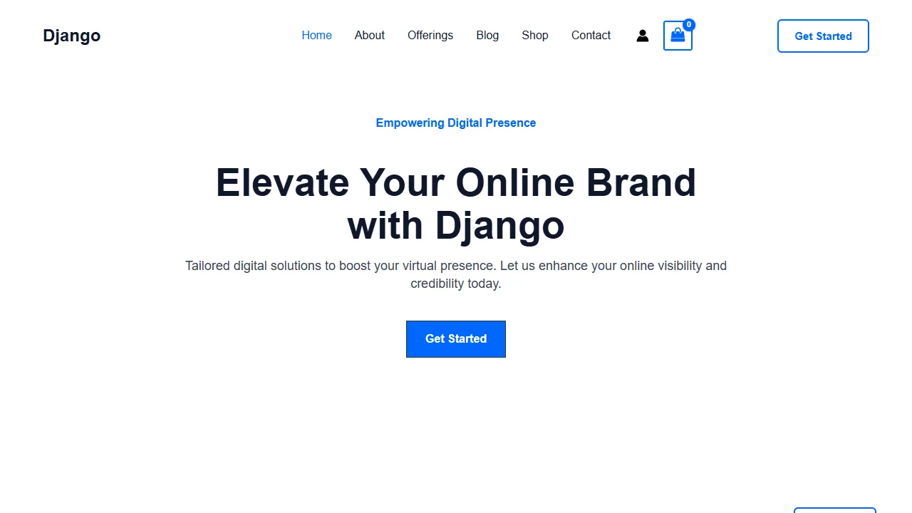Screenshot of Django vzw
