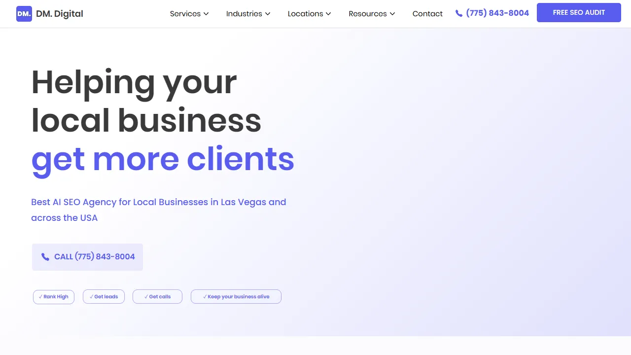 Screenshot of DM. Digital - AI SEO Agency