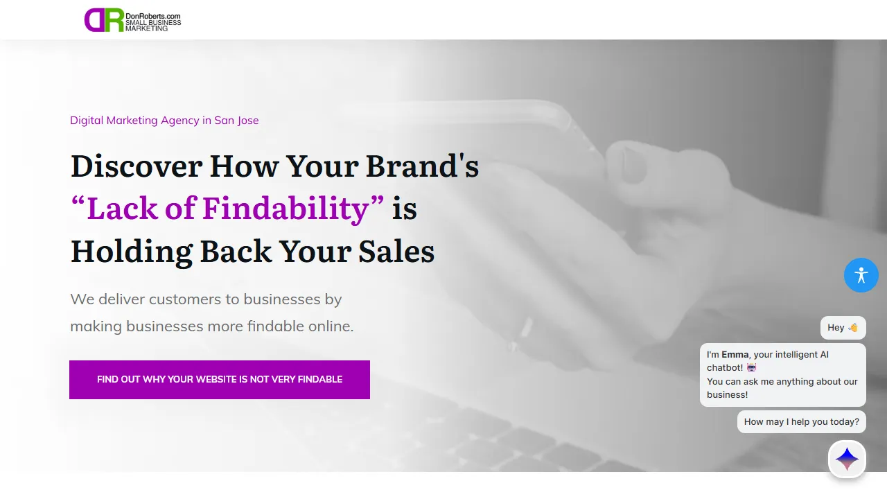 Screenshot of DonRoberts.com Small Business Marketing