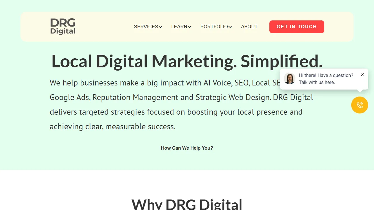 Screenshot of DRG Digital Marketing