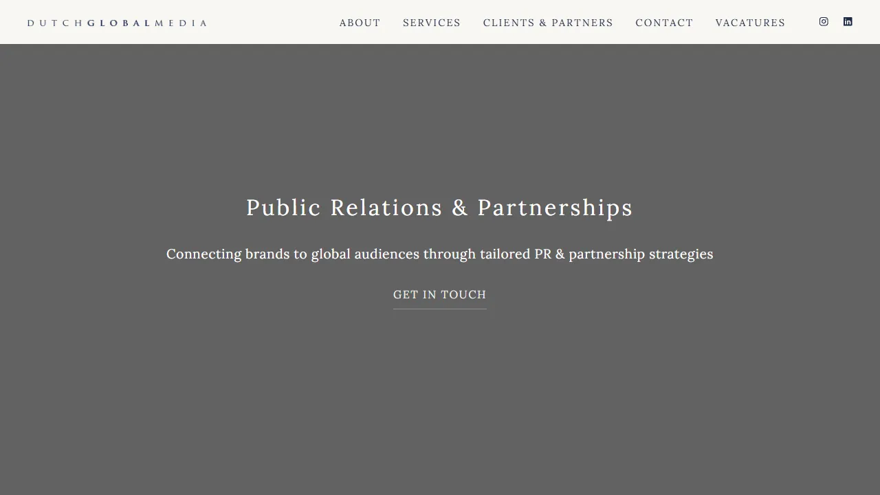 Screenshot of Dutch Global Media