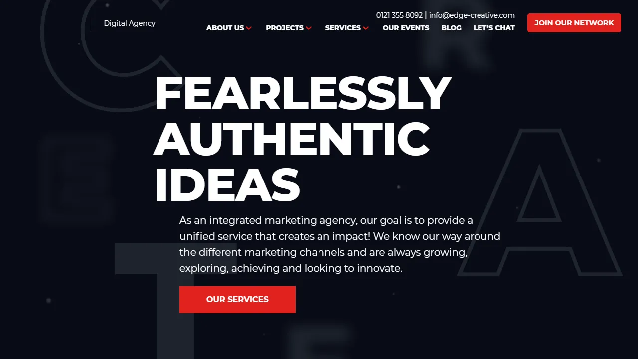 Screenshot of EDGE Creative