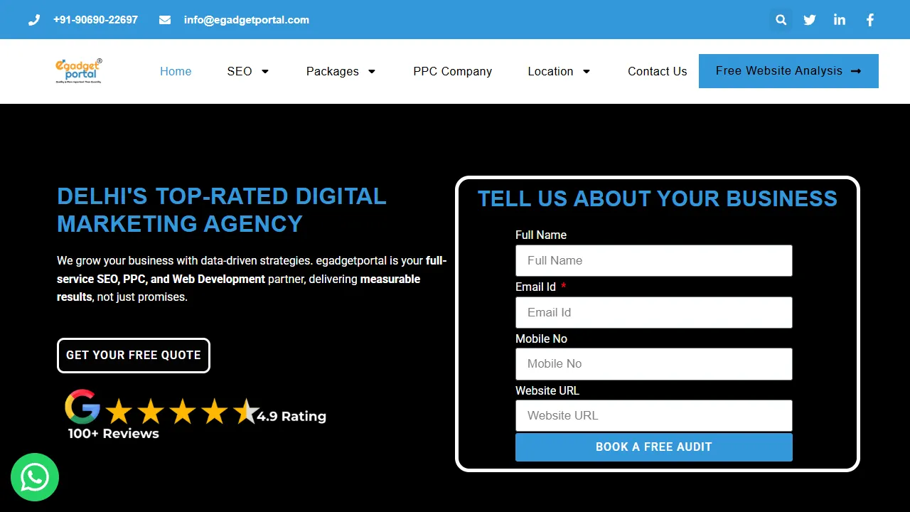 Screenshot of Egadgetportal - Best SEO & Digital Marketing Agency in Delhi NCR, Digital Marketing Company in Delhi, India