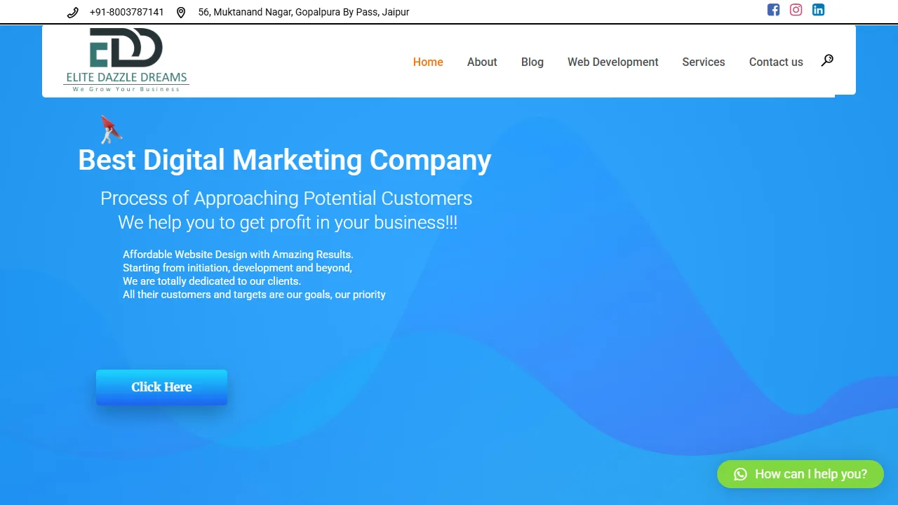 Screenshot of Elite Dazzle Dreams Digital Marketing Agency