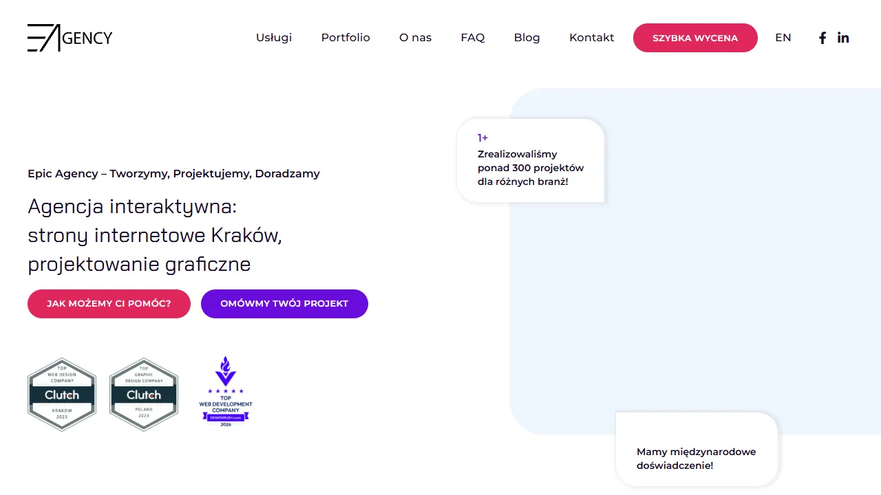 Screenshot of Epic Agency - projektowanie i tworzenie stron internetowych dla firm