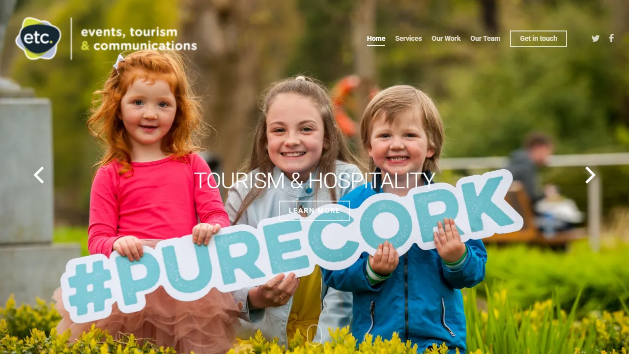 Screenshot of ETC - The Events, Tourism and Communications Agency