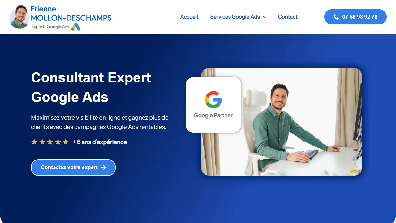 Screenshot of Etienne Mollon-Deschamps - Expert référencement Internet