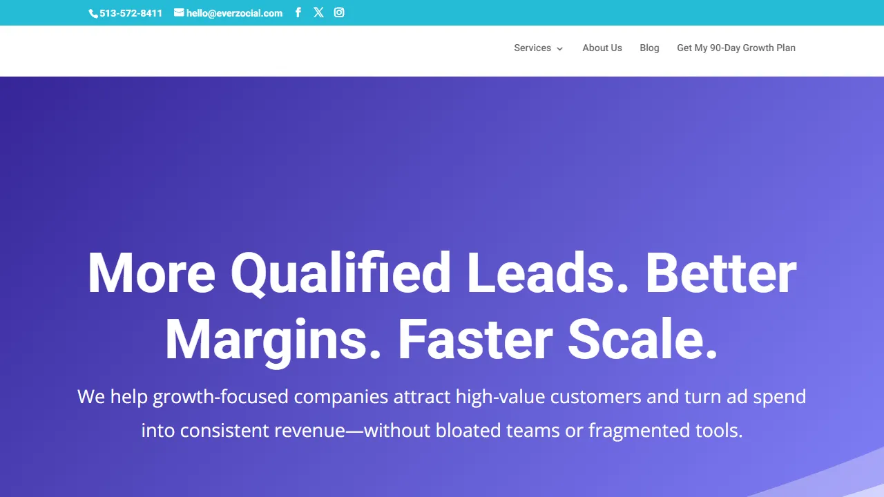 Screenshot of Everzocial | Digital Marketing Agency