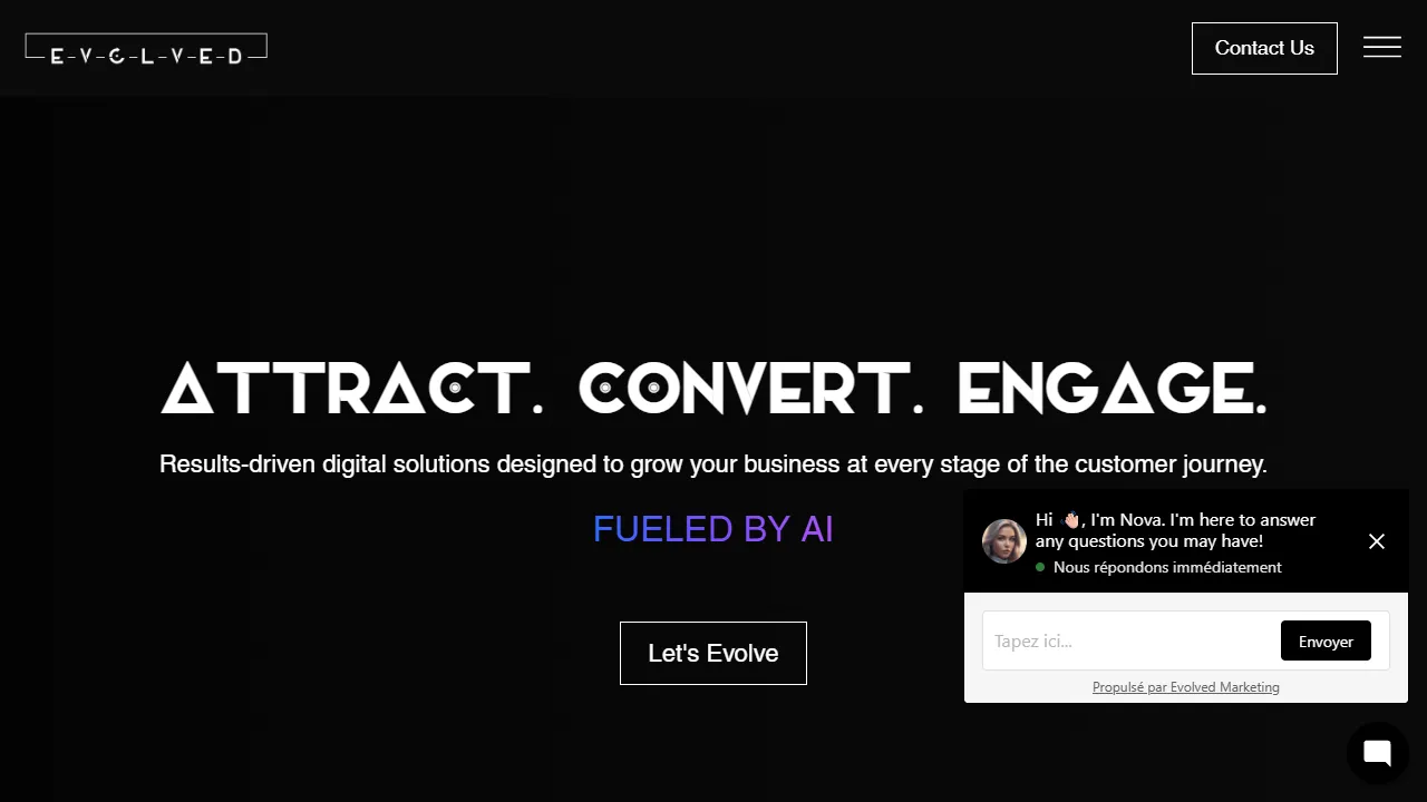 Screenshot of Evolved Marketing