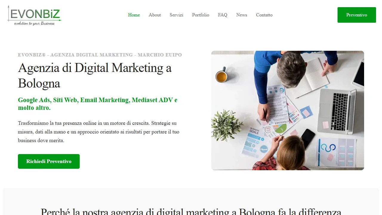 Screenshot of Evonbiz di Tiziano Ostigoni