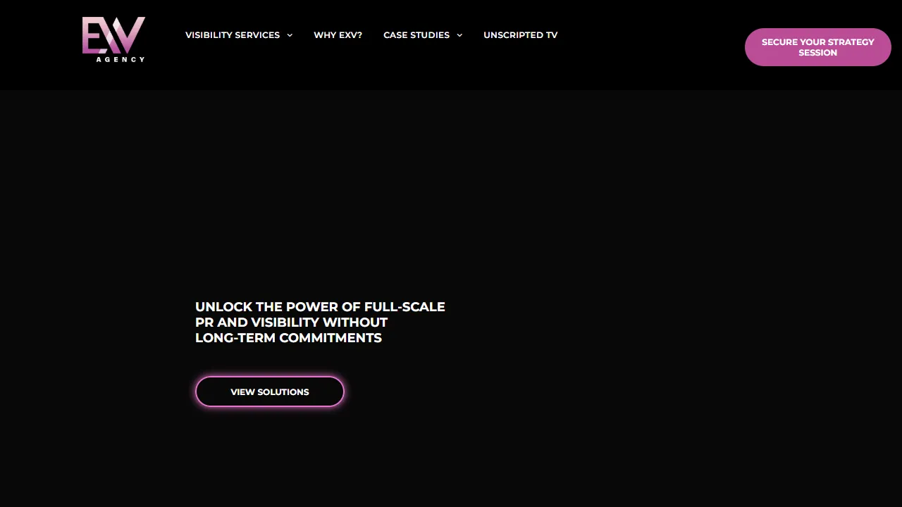 Screenshot of ExV Agency