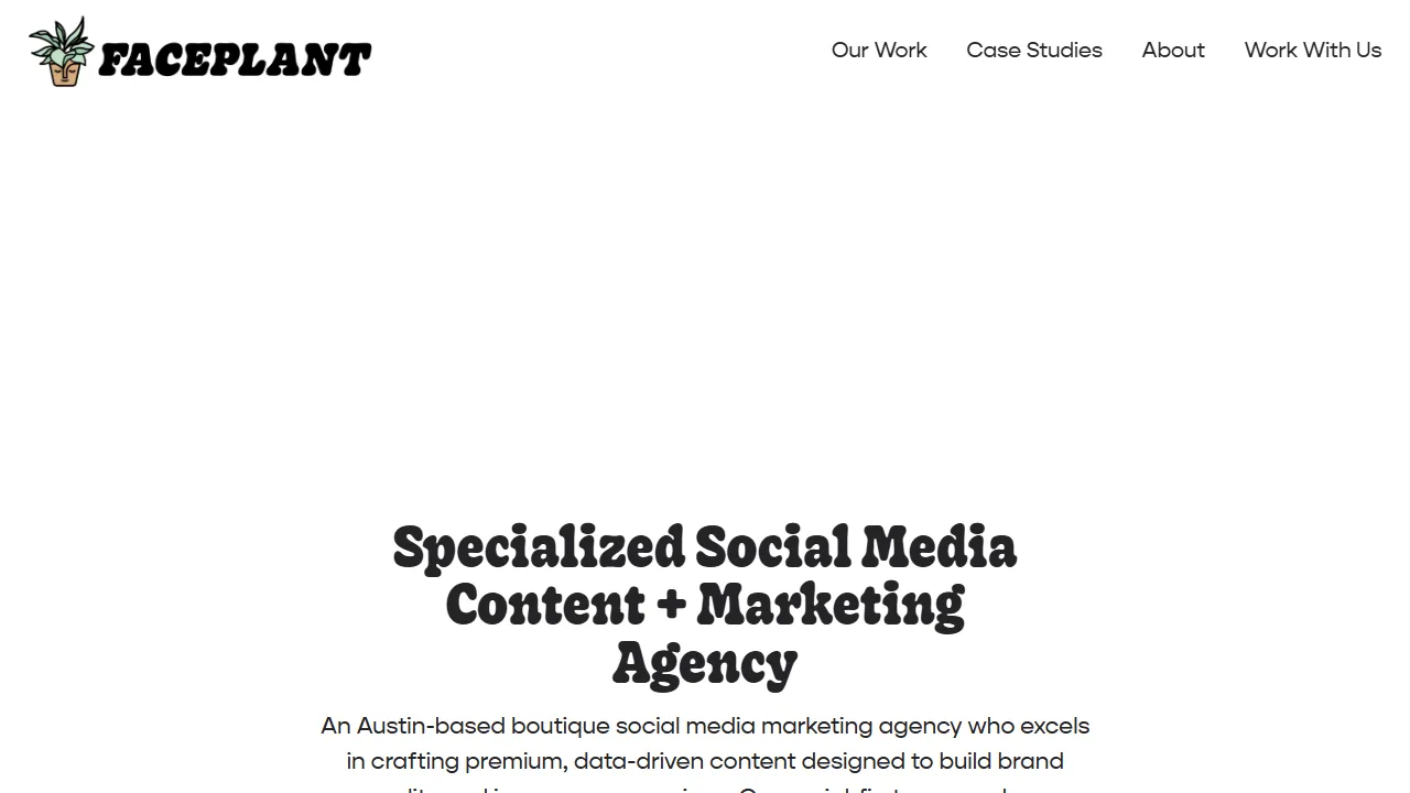 Screenshot of Faceplant - Social Media Marketing Agency