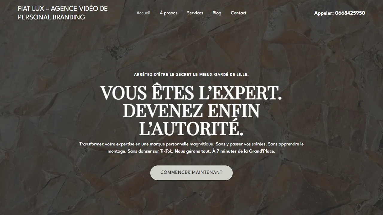 Screenshot of Fiatlux, freelance SEA Lille