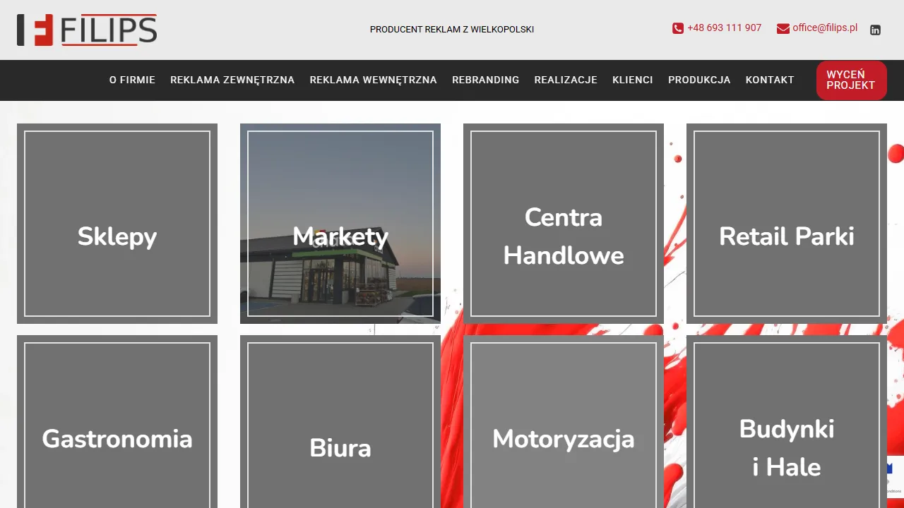 Screenshot of FILIPS Advertising manufacturer