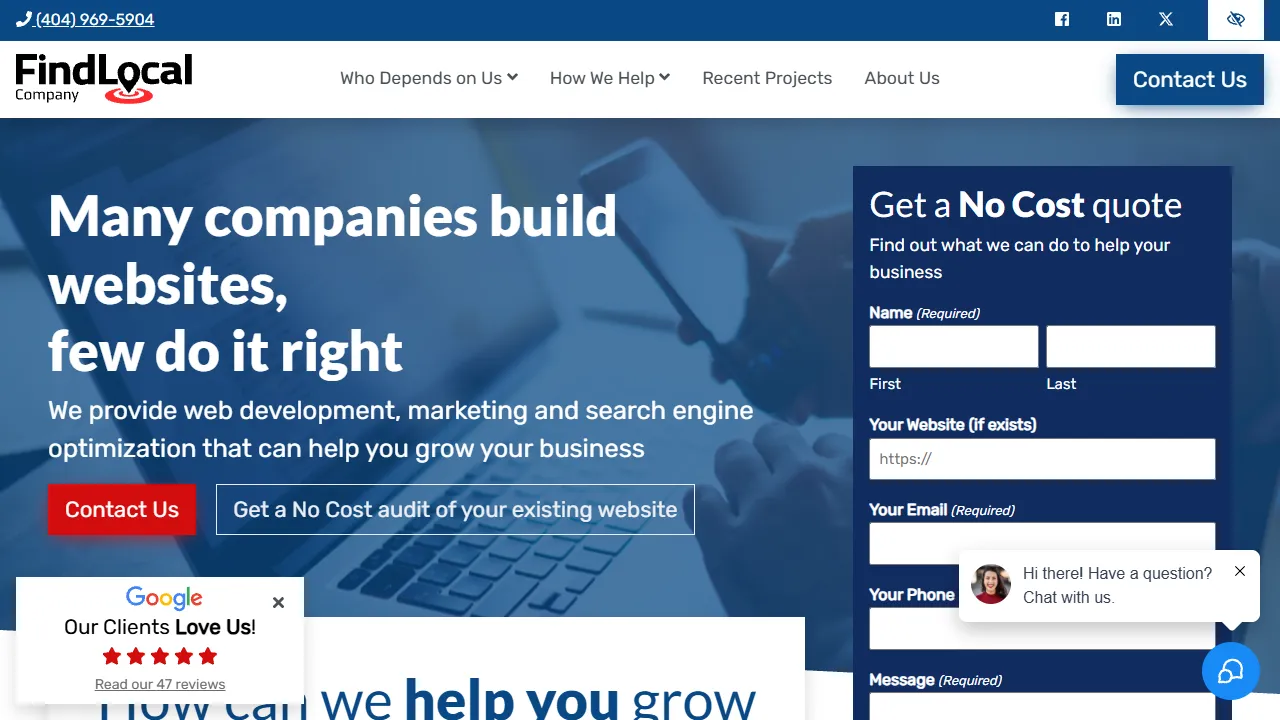 Screenshot of Find Local Company