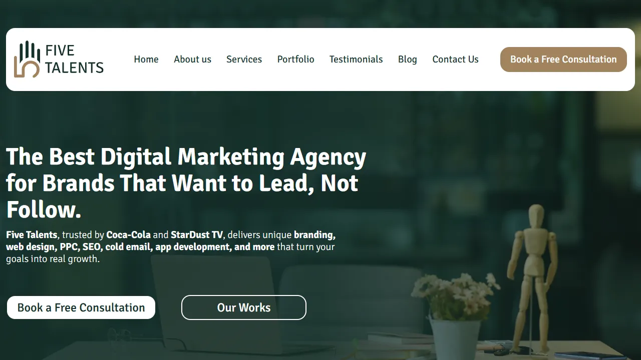 Screenshot of Five Talents Marketing Agency