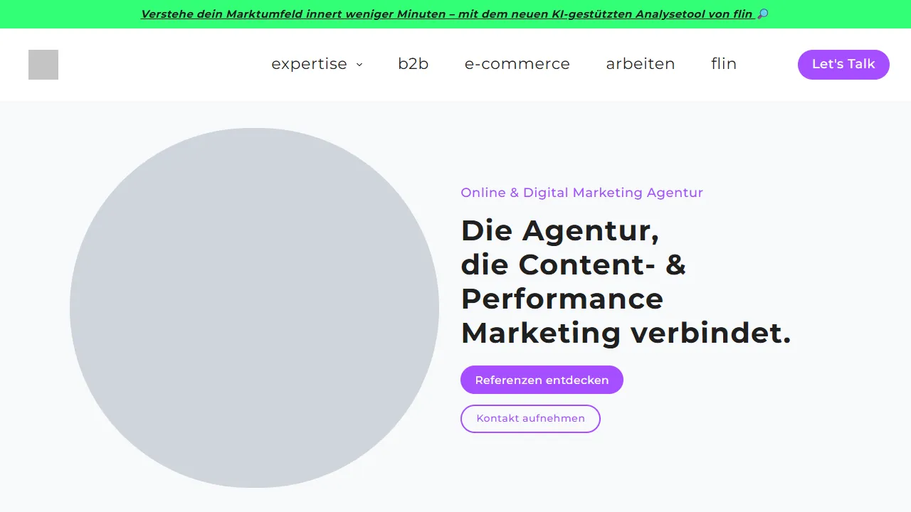 Screenshot of flin agency - Digital Marketing Agentur