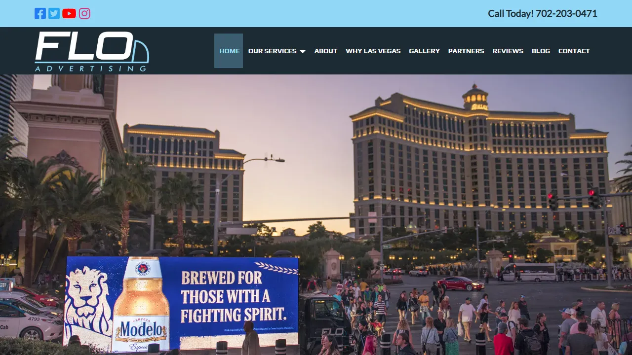 Screenshot of FLO Advertising