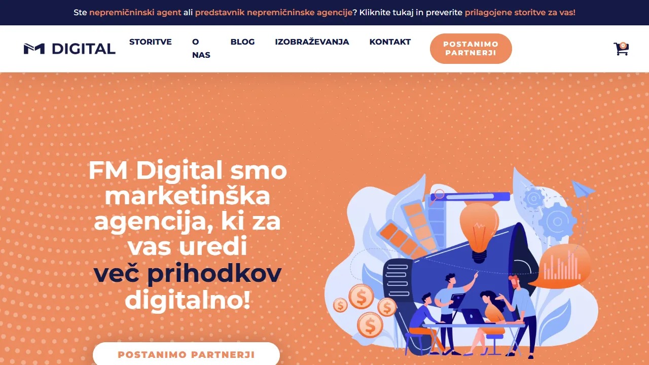Screenshot of FM Digital - Marketinška agencija prilagojena za vas