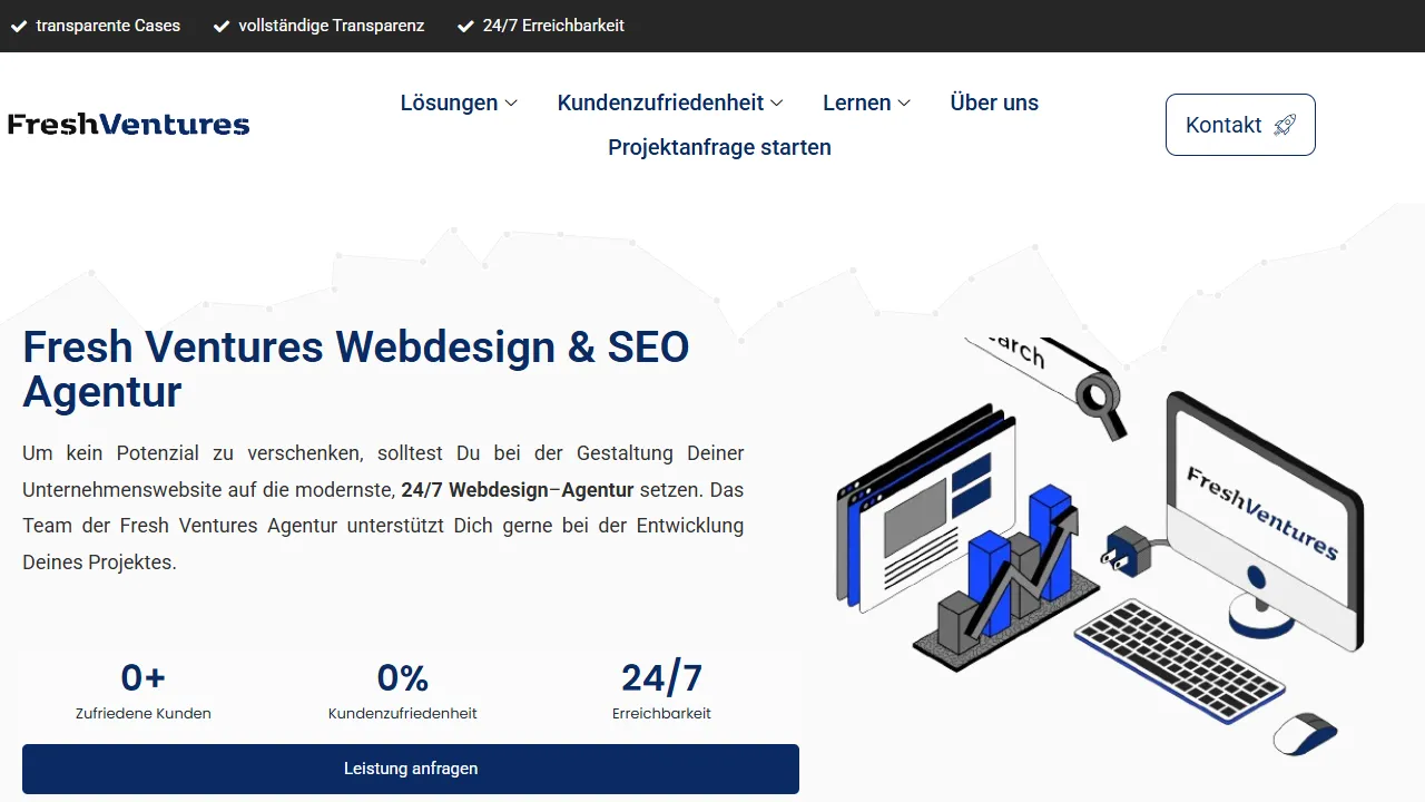 Screenshot of Fresh Ventures Webdesign & SEO Frankfurt